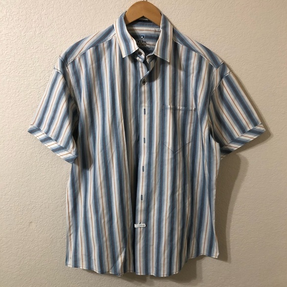 Kuhl Mens Shortsleeve Button Up Western Vintage Stripe Shirt - Size XL - Picture 1 of 9